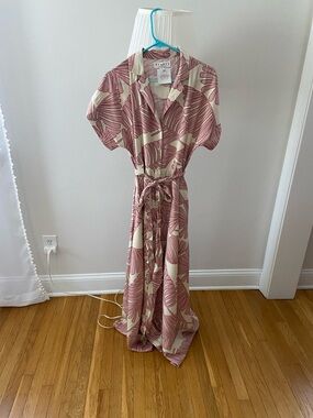 NWT Pink Floral Button-Front Maxi Dress